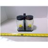 Image 1 : Glass Salt & Pepper Shaker Set w/ Holder