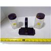 Image 3 : Glass Salt & Pepper Shaker Set w/ Holder