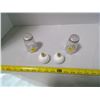 Image 2 : 2 Salt & Pepper Sets - Glass, Small Milk Glass