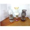 Image 1 : 3 Coal Oil Lamps w/ Chimneys