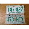 Image 1 : 1968 & Modern Sask Green/White License Plates
