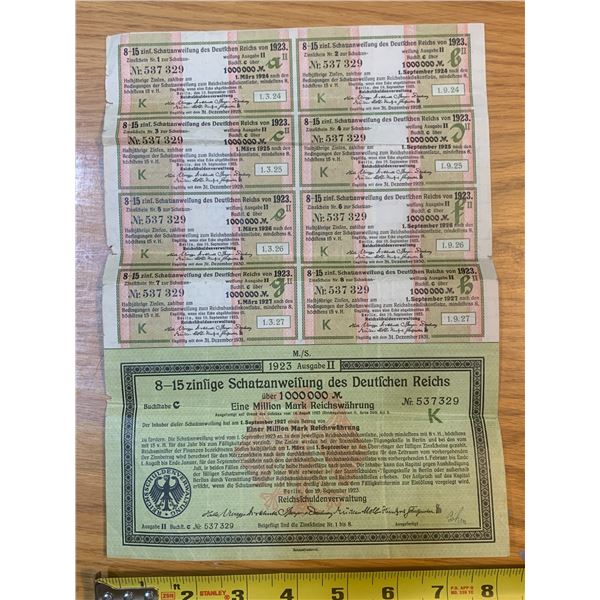 1923 GERMAN STOCK CERTIFICATE