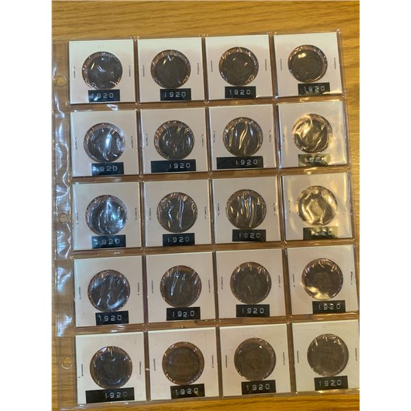 1920 CANADIAN LARGE CENT PENNY PAGE LOT