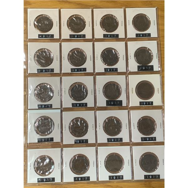 1917 CANADIAN LARGE CENT PENNY PAGE LOT