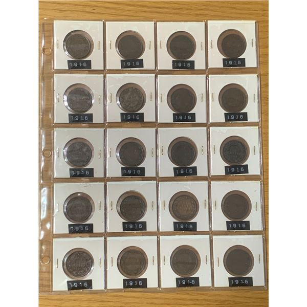 1916 CANADIAN LARGE CENT PENNY PAGE LOT