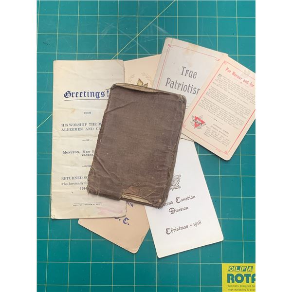 SOLDIER PAYBOOK WW1 AND CARDS ETC WARTIME 28TH