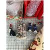 Image 4 : LOT OF CHRISTMAS ITEMS TREE SKIRT FIGURINES SKATING SNOWMEN ETC
