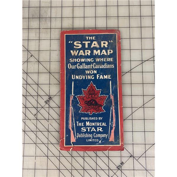 THE STAR WAR MAP WW1 CANADIAN MAP BY THE MONTREAL STAR