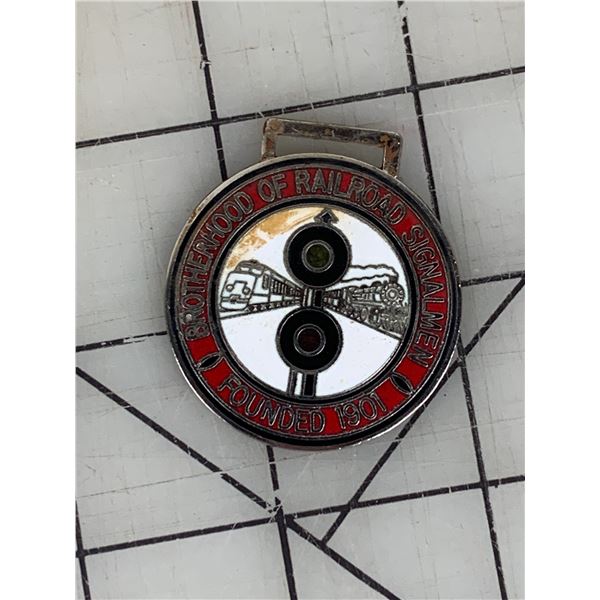 ANTIQUE WATCH FOB BROTHERHOOD OF RAILROAD SIGNALMEN