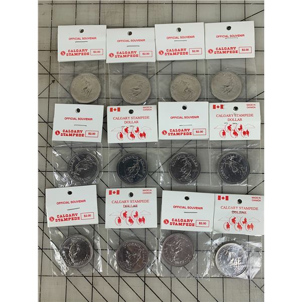 LOT OF 12 1995 CALGARY STAMPEDE SOUVENIR DOLLAR COINS