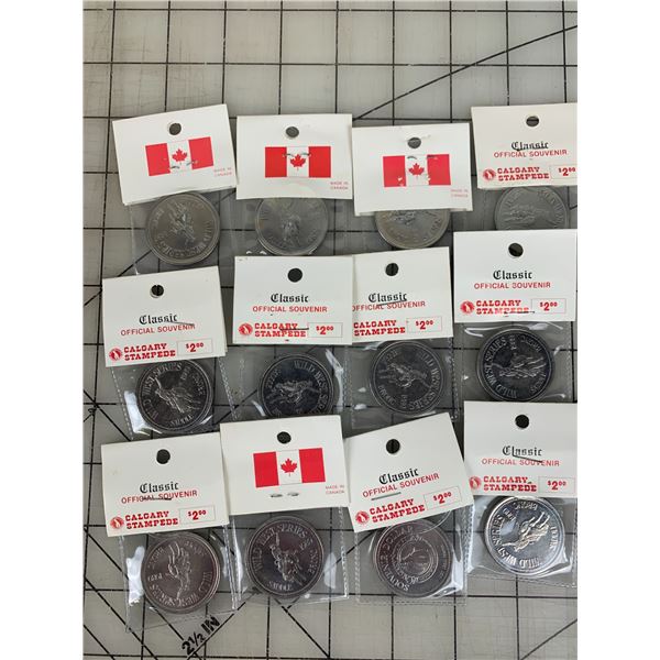 LOT OF 12 1989 CALGARY STAMPEDE SOUVENIR DOLLAR COINS