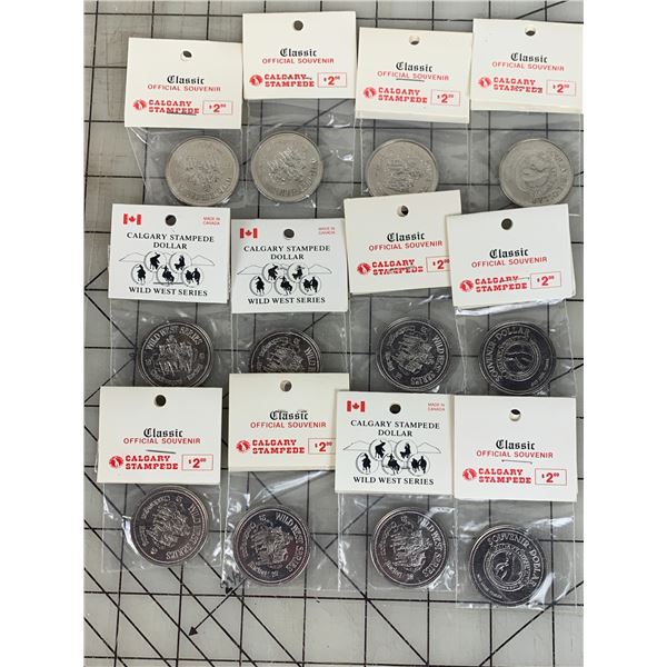 LOT OF 12 1991 CALGARY STAMPEDE SOUVENIR DOLLAR COINS