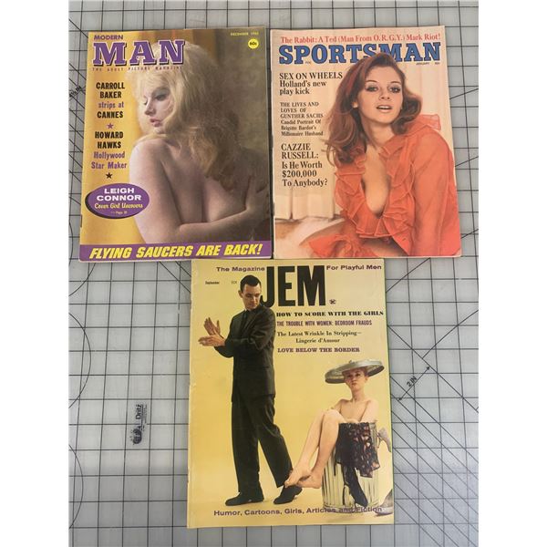 1960s VINTAGE MENS MAGAZINES GEM MODERN MAN SPORTSMAN