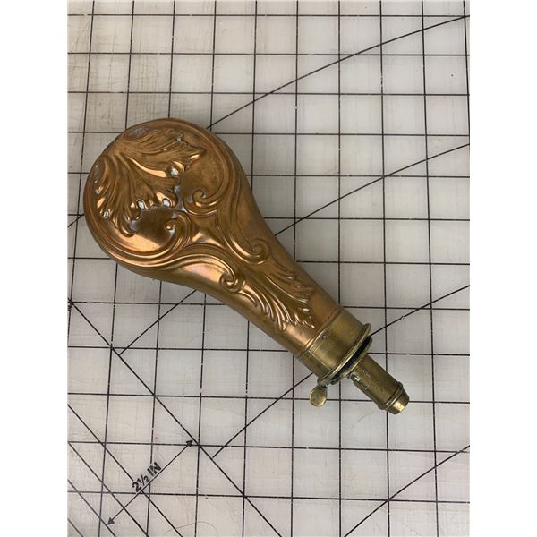 ANTIQUE BARTRAM & CO GUNPOWDER FLASK