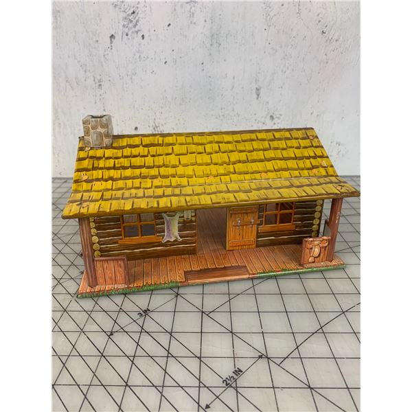 VINTAGE TIN MARX BAR M RANCH TOY CABIN