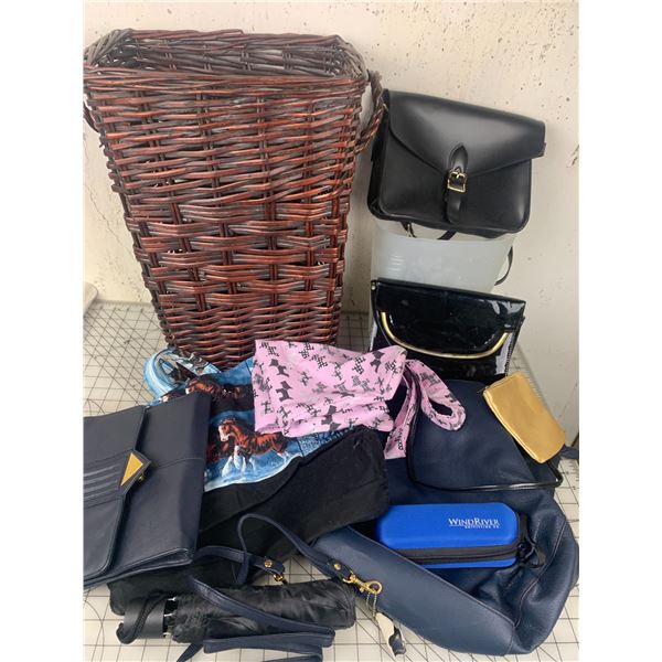 WICKER BASKET PURSES UMBRELLA ETC