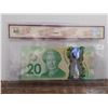 Image 1 : $20 2012 Canadian Note EF 40 - BCS Graded