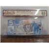 Image 2 : $5  2002 Canadian Note Choice Unc. 63 BCS Graded