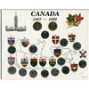 Image 1 : 1867 - 1992 Canada Map Province/Territory quarters (13) & 2 loonies