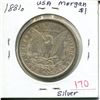 Image 1 : 1881o USA Silver Morgan $1