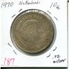 Image 1 : 1970 Netherlands .72 Silver 10 Gulden, .5878 T. oz.