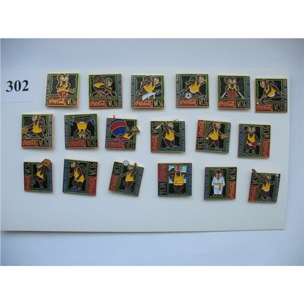1998 PRINCE ALBERT WESTERN SUMMER GAMES PINS - Lot of 18 Pins - Coca Cola