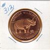 Image 1 : 1 OUNCE COPPER  .999 FINE - AFRICAN WILDLIFE - RHINOCEROS