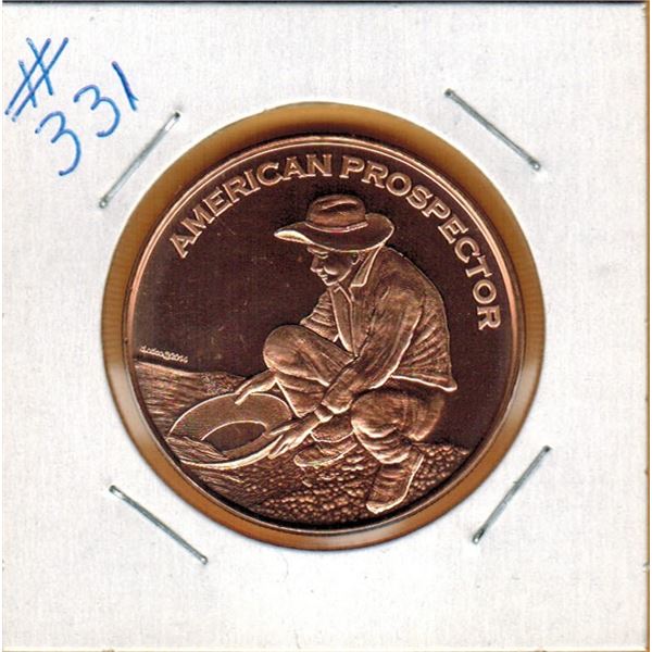 1 OUNCE COPPER  .999 FINE - AMERICAN PROSPECTOR