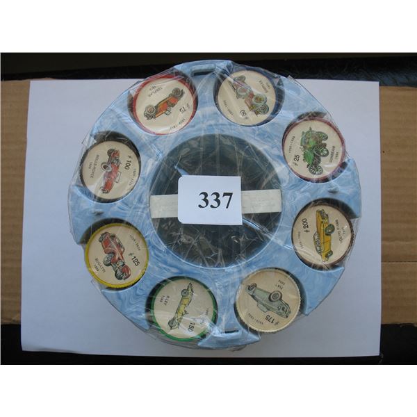 COMPLETE SET OF JELLO CAR COINS & PLASTIC HOLDER - 200 COINS