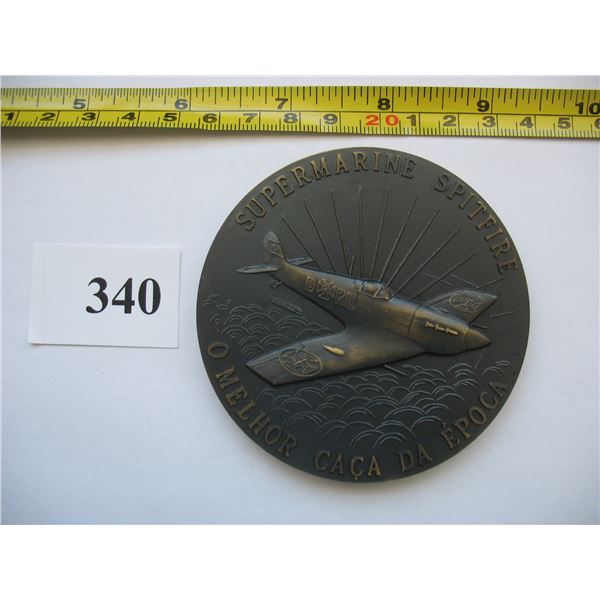 SUPERMARINE SPITFIRE MEDALLION 1943-1553  # 75 of 350 Made - PORTUGUESE SCRIPT
