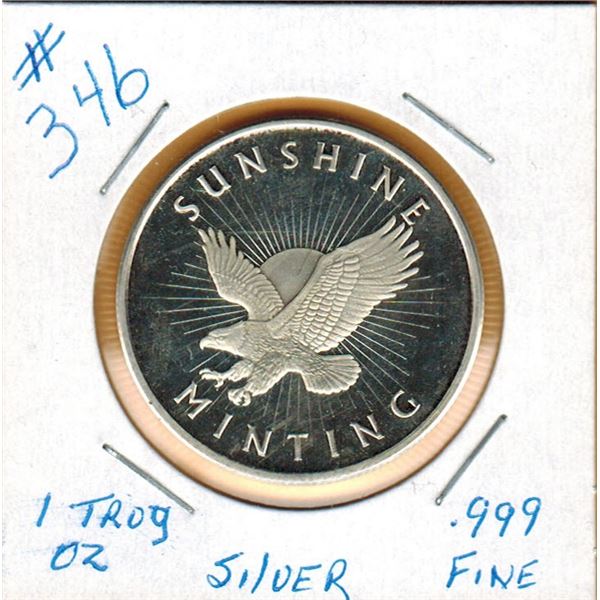 1 OUNCE SILVER - .999 FINE SILVER - FLYING EAGLE DESIGN - SUNSHINE MINTING - IDAHO