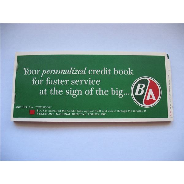 1957-58 BA OIL PERSONALIZED CREDIT BOOK - BRITISH AMERICAN OIL COMPANY