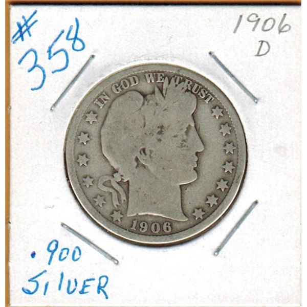 1906D  US BARBER HALF DOLLAR