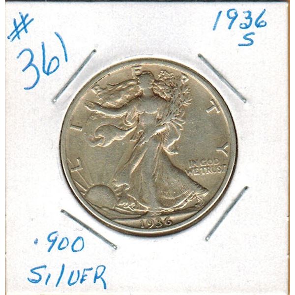 1936S  US WALKING LIBERTY HALF DOLLAR