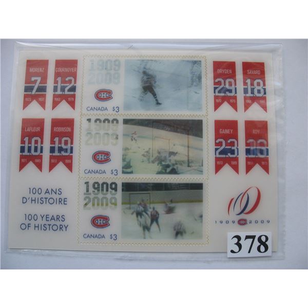 CANADA POST MINT SET of 3 - $3.00 STAMPS (Montreal Canadiens - Hologram) - Unused