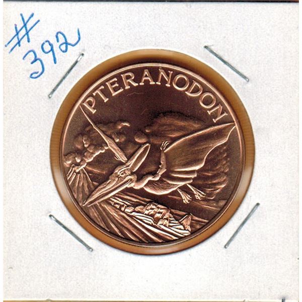 1 OUNCE COPPER  .999 FINE - DINOSAUR - PTERANODON