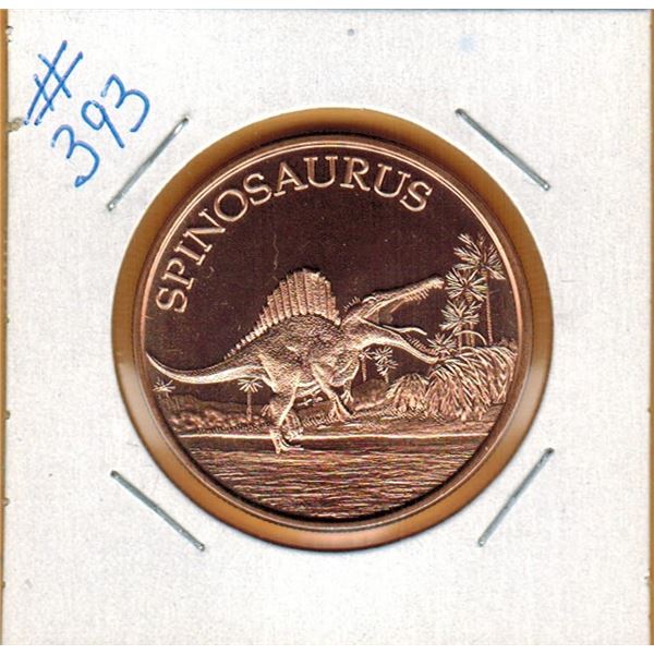1 OUNCE COPPER  .999 FINE - DINOSAUR - SPINOSAURUS
