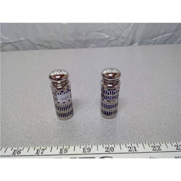 Sterling Silver Over Cobalt Blue Salt + Pepper