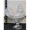 Image 1 : Bohemia 24% lead crystal Rooster dish from Czech Republic.