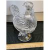Image 2 : Bohemia 24% lead crystal Rooster dish from Czech Republic.