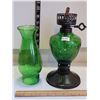 Image 2 : Green vintage oil lamp.