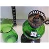 Image 5 : Green vintage oil lamp.