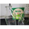 Image 5 : Vintage milk bottles from different time periods & window sign.