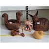 Image 1 : Unique wicker animal baskets. Boy on a swing, key chains & magnets