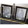 Image 1 : Pair of  vintage foil owl prints.