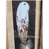 Image 3 : Authentic feather painting by  Metis artist Lucille Scott. Matted & framed in barn board.