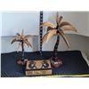 Image 1 : Wooden palm trees & carved wood box, made in Indonesia.