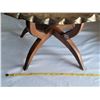 Image 2 : Vintage African folding side table with brass top, etched with african wildlife.