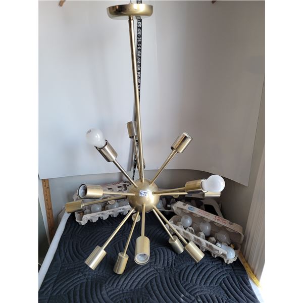Mid century Sputnik style pendant ceiling fixture. Bulbs included.