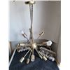 Image 1 : Mid century Sputnik style pendant ceiling fixture. Bulbs included.